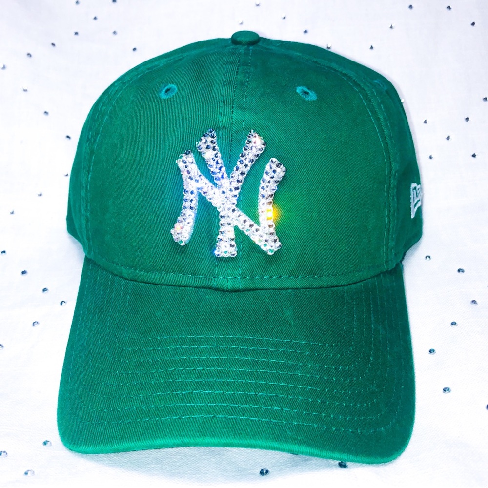 New Bling NY Yankees Swarovski Hat (Green)